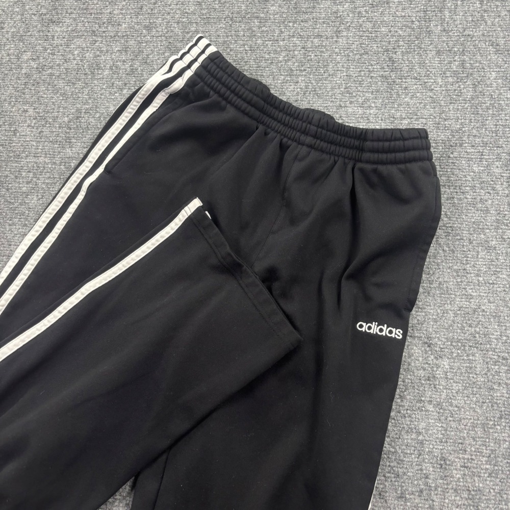 Adidas Track Pants Size XL Black White 3-Stripe Wide Leg Elastic Waist Women's - Picture 1 of 6